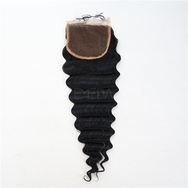 Grade 5A deep wave brazilian hair with lace closure YJ164